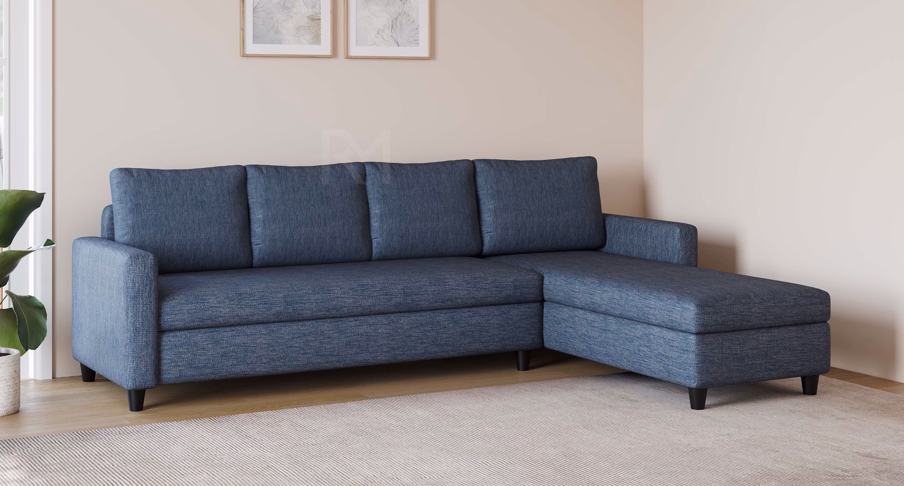 Handcrafted sofa in a living room setting